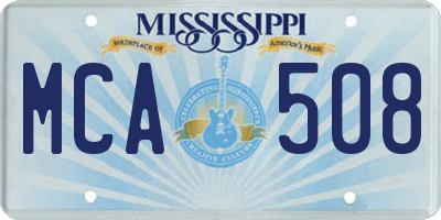 MS license plate MCA508