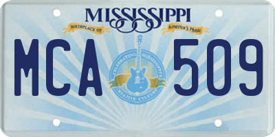 MS license plate MCA509