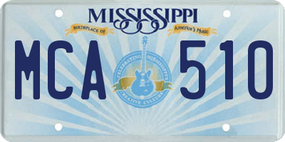 MS license plate MCA510