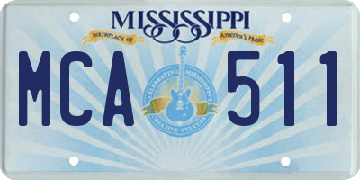 MS license plate MCA511