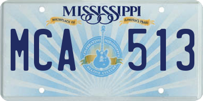 MS license plate MCA513