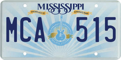 MS license plate MCA515