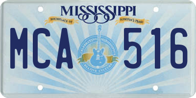 MS license plate MCA516