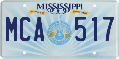 MS license plate MCA517