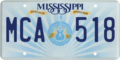 MS license plate MCA518