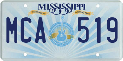 MS license plate MCA519