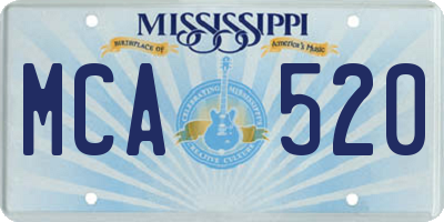 MS license plate MCA520