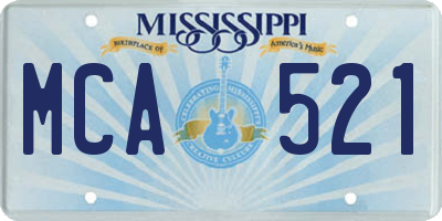 MS license plate MCA521