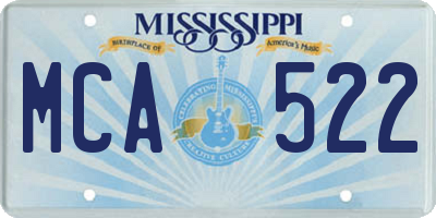 MS license plate MCA522