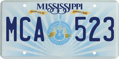 MS license plate MCA523