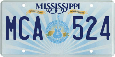MS license plate MCA524