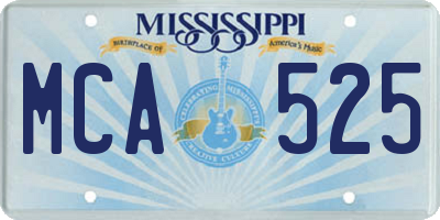 MS license plate MCA525