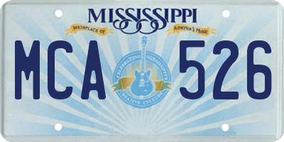 MS license plate MCA526