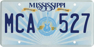 MS license plate MCA527