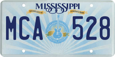 MS license plate MCA528