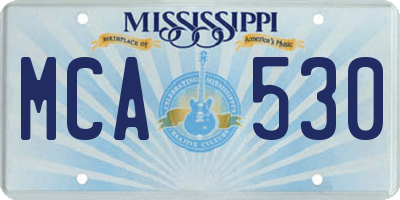 MS license plate MCA530