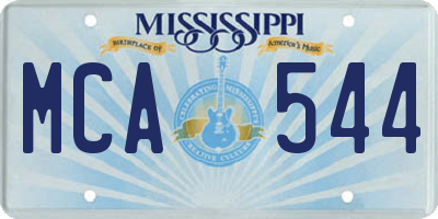MS license plate MCA544