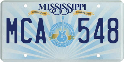 MS license plate MCA548