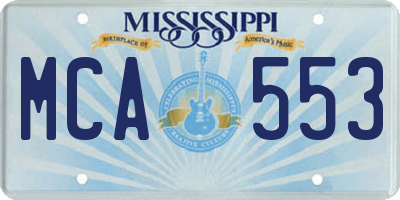 MS license plate MCA553