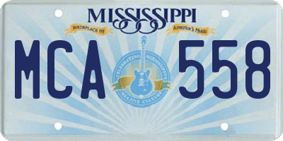 MS license plate MCA558