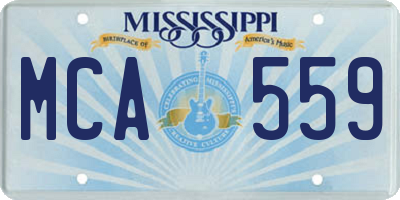MS license plate MCA559
