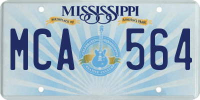 MS license plate MCA564