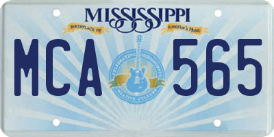 MS license plate MCA565