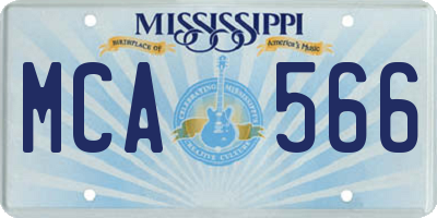 MS license plate MCA566