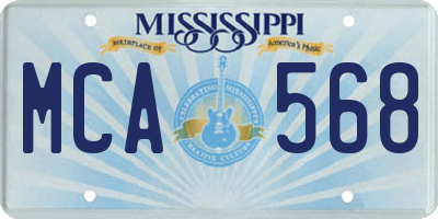 MS license plate MCA568