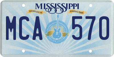 MS license plate MCA570