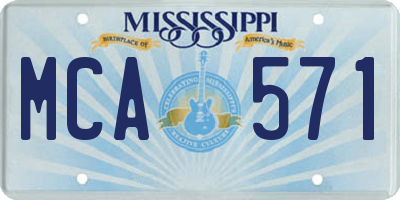 MS license plate MCA571