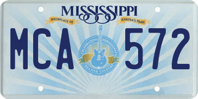 MS license plate MCA572