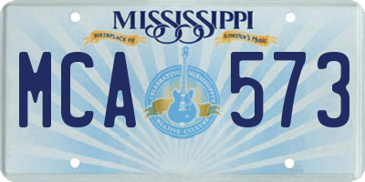 MS license plate MCA573