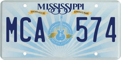 MS license plate MCA574
