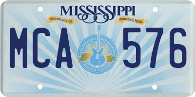 MS license plate MCA576