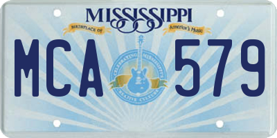 MS license plate MCA579
