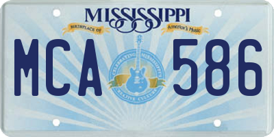 MS license plate MCA586