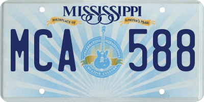 MS license plate MCA588