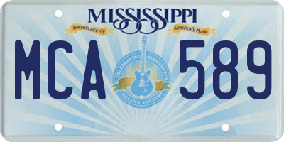 MS license plate MCA589