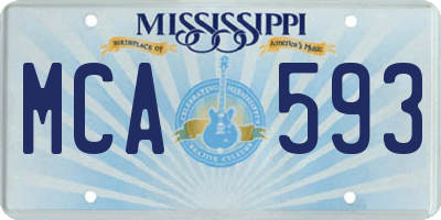 MS license plate MCA593