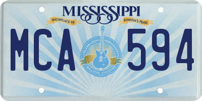 MS license plate MCA594