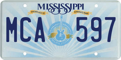 MS license plate MCA597