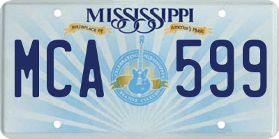 MS license plate MCA599