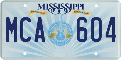 MS license plate MCA604