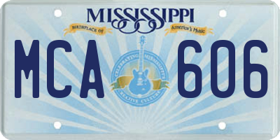 MS license plate MCA606