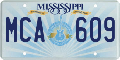 MS license plate MCA609