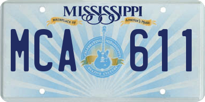 MS license plate MCA611