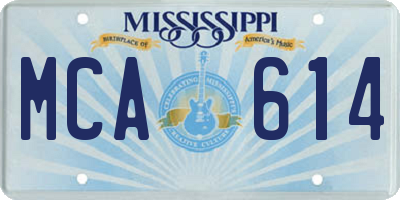 MS license plate MCA614