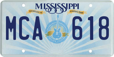MS license plate MCA618