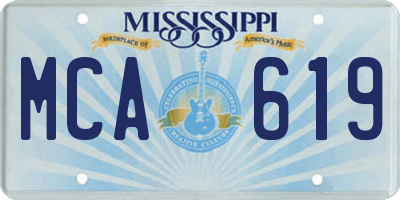 MS license plate MCA619